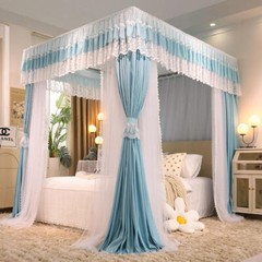 Canopy For Bed Drapes Mosquito Net Double Rod Frames Yard Anti-mosquito Net Set