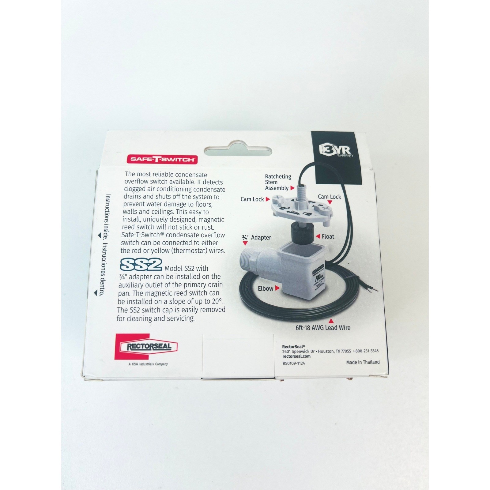 RectorSeal SS2 Low Voltage Condensate Overflow Shut Off Switch 97087 gallery
