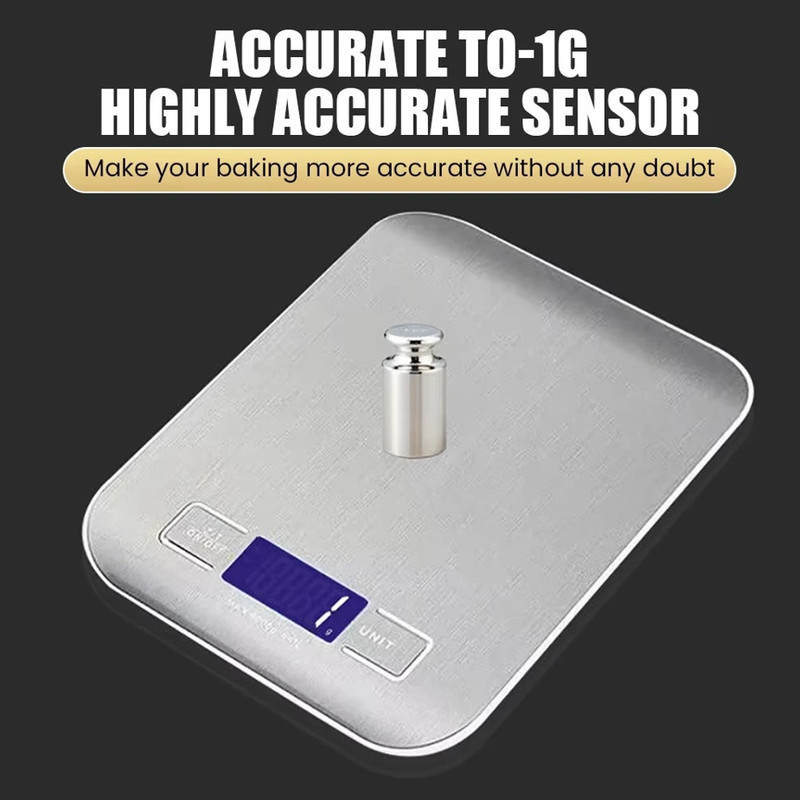 10kg/1g Electronic Kitchen Scale Stainless Steel High Precision Baking Tool gallery