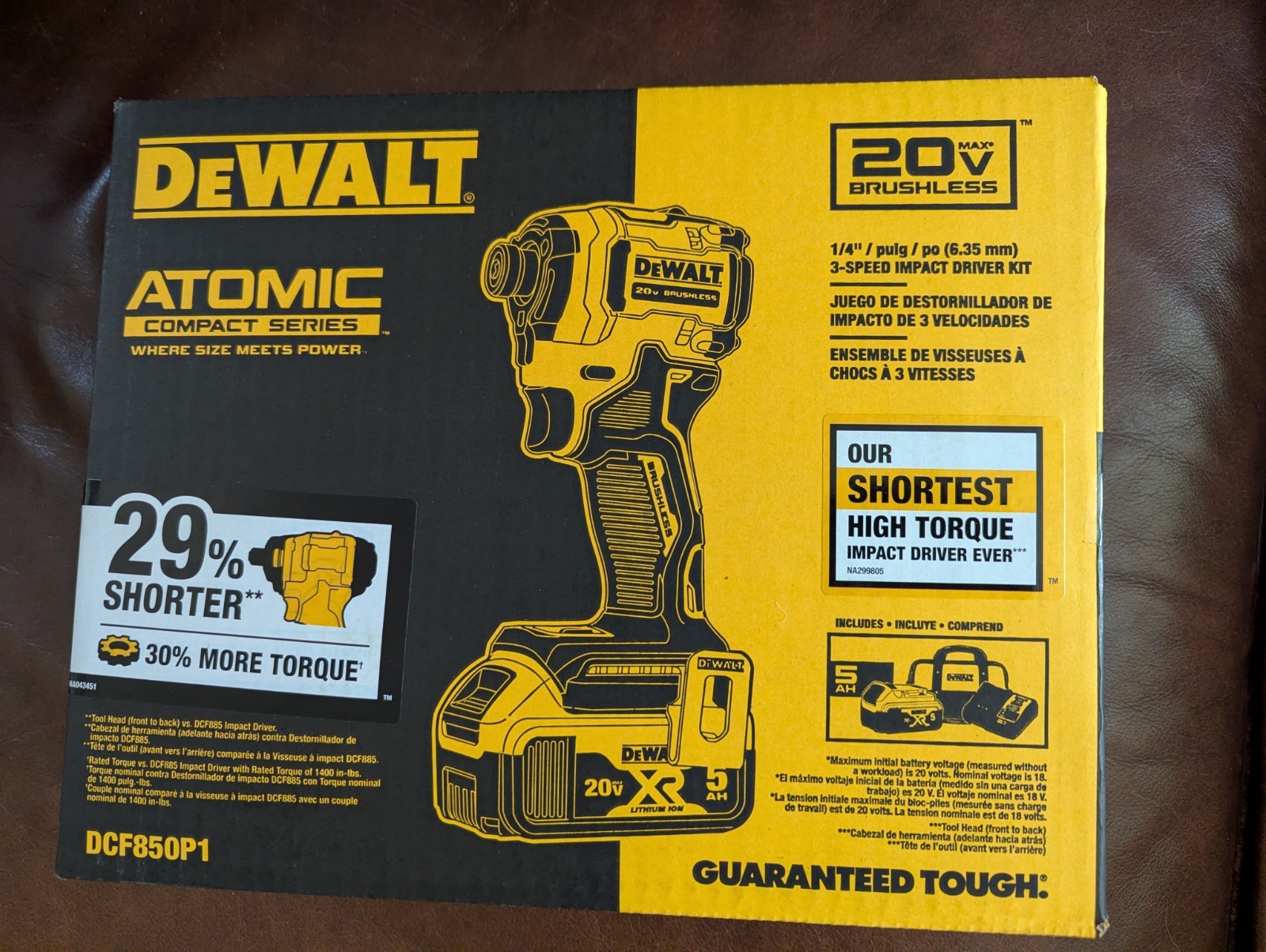 DeWALT Atomic 20V 1/4" Impact Driver Kit 5Ah XR Battery & Charger DCF850P1 2025 gallery