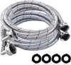 6FT Stainless Steel Washer Hoses with 90 Degree Elbow No-lead Burst-Proof 3/... gallery