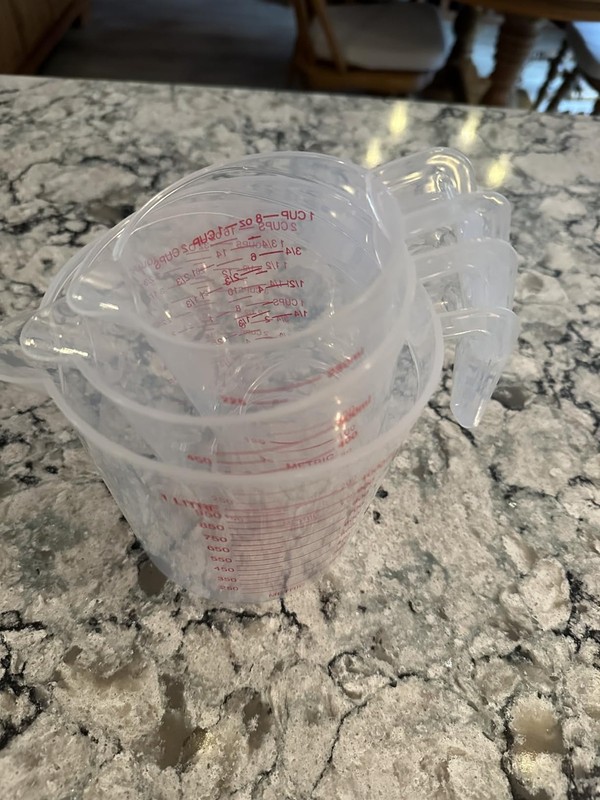 3 Pack Measuring Cup Set – 250ml, 500ml, 1000ml Plastic Cups for Kitchen Use gallery