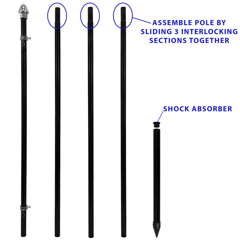 13ft Flag Pole In Ground Pole Pole & Stake Kit Outdoor Flag Pole Black 13' Pole gallery