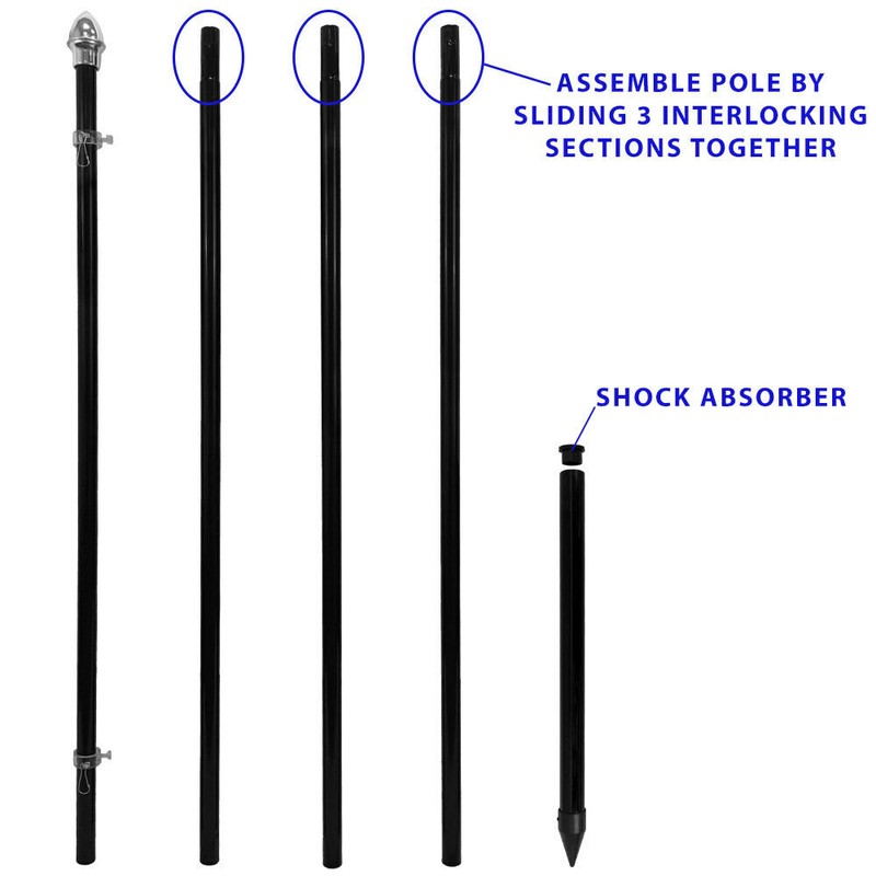 13ft Flag Pole In Ground Pole Pole & Stake Kit Outdoor Flag Pole Black 13' Pole gallery