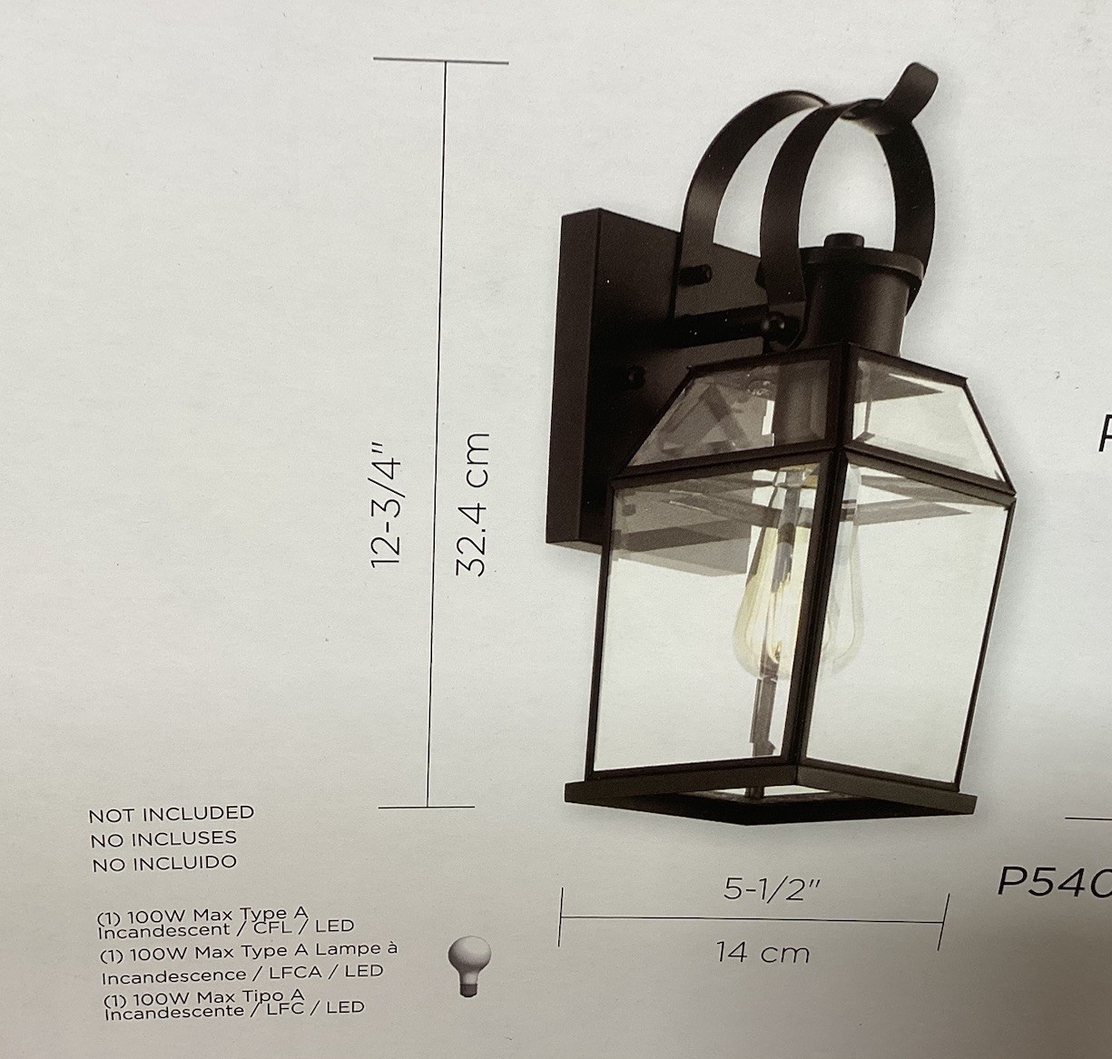 Progress Canton Heights 1-Light 12.75in Matte Black Outdoor Wall Lantern B113 gallery