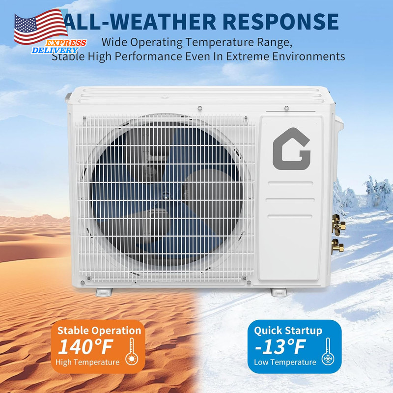 9000 BTU Mini Split AC W/Remote Control19 SEER2 Cools up to 450 Sq. Ft gallery