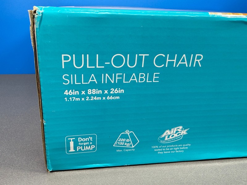 INTEX PULL-OUT PULL OUT BLOW UP INFLATABLE LOUNGE CHAIR BED 46" x 88" x 26" NEW gallery