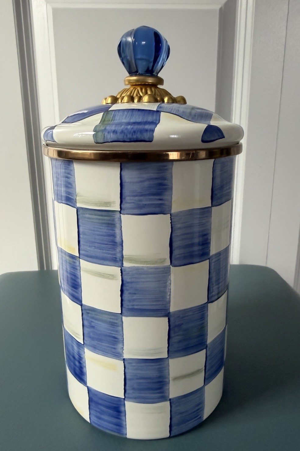 MacKenzie-Childs Royal Check Canister, Size- Large - 2-Qt., New gallery
