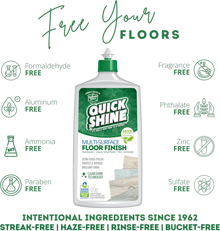 Quick Shine Multi Surface Floor Finish 27Oz, 2Pk | Cleaner & Polish to Use on H gallery