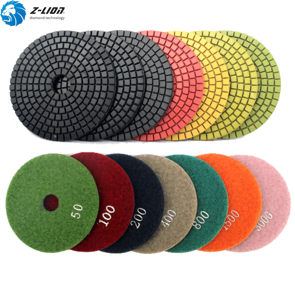 7Pcs 4" Colorful Diamond Polishing Pads Grinding Pad for Marble Granite Stone gallery