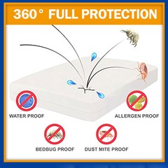 QUEEN Bed Bug Proof MATTRESS PROTECTOR Softest Polyestr FABRIC Zippered MATTRESS