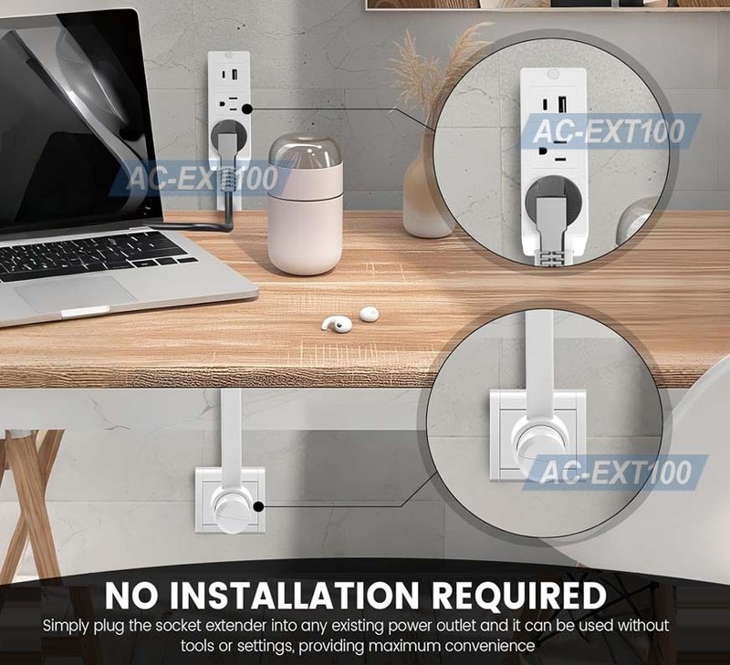 Space-Saving AC Outlet Extender Wand For Wall Outlets Behind Sofa Hidden Corner gallery