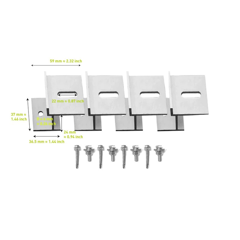 Newpowa Solar Panel Universal Flat Mount Z Small Bracket Kit Roof Aluminum gallery