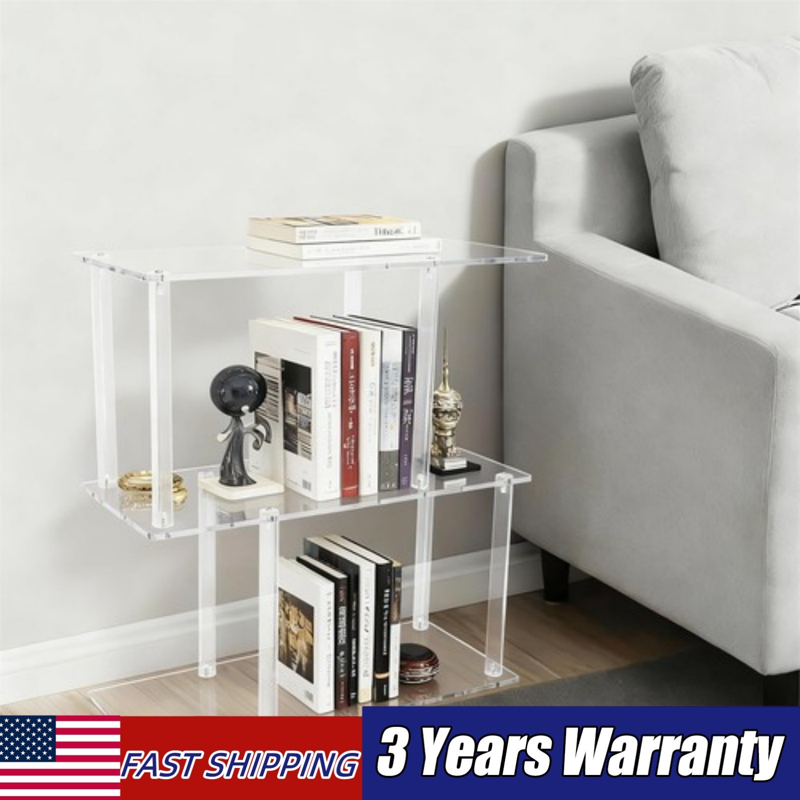 57*24*63cm Display Rack, S-Shape Bookshelf, Acrylic Storage Rack, Clear Bookcase gallery