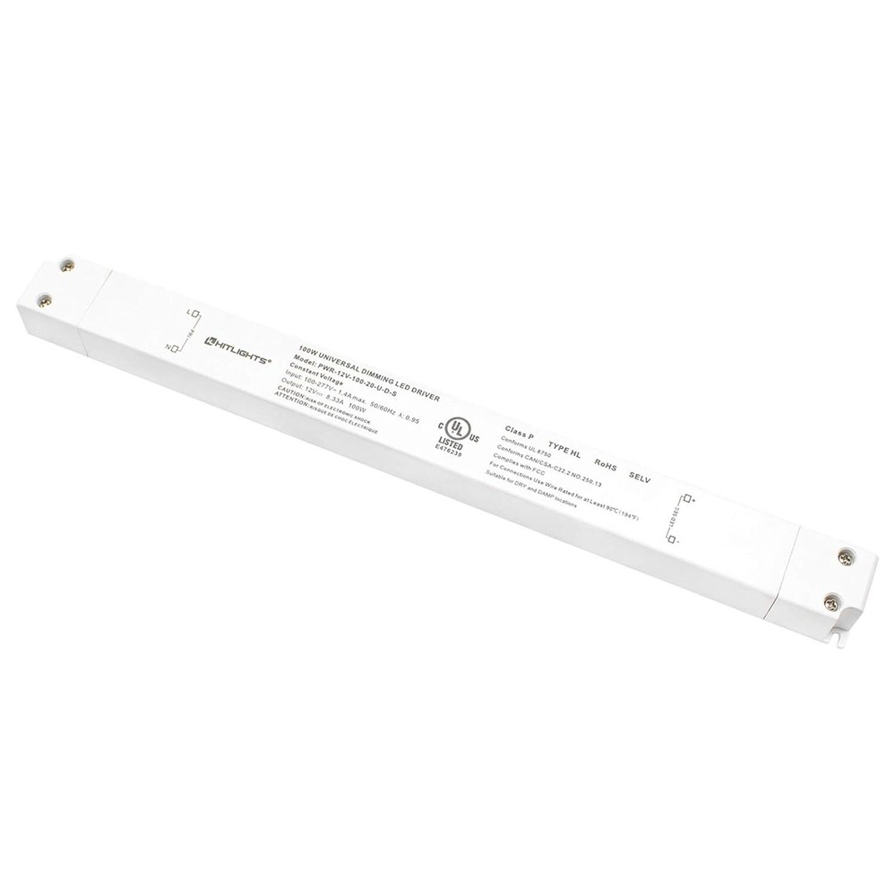 HitLights 100W Dimmable LED Driver Transformer, Power Supply 100-277V AC to 12V