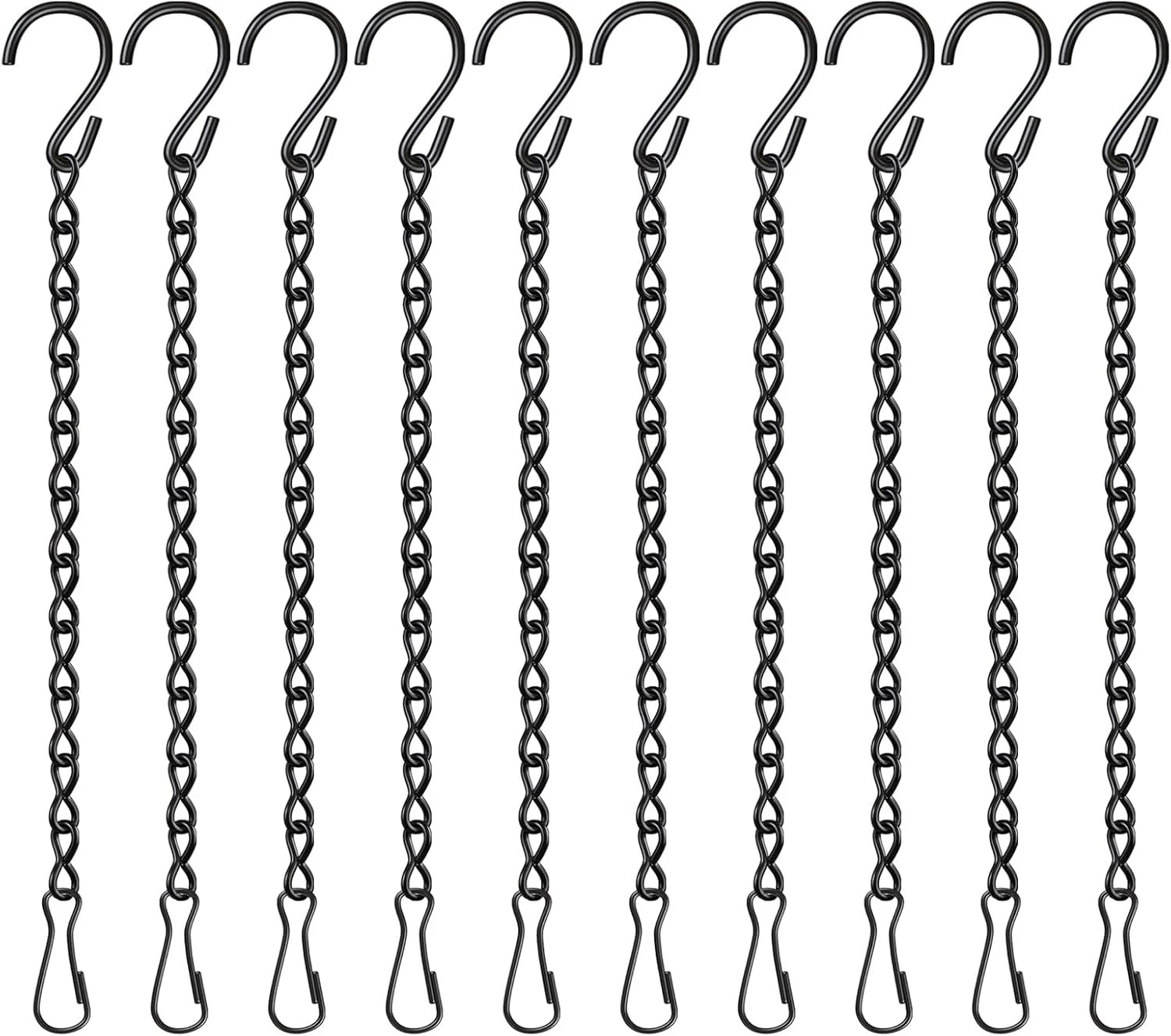 9.5 Inch Plant Hooks for Hanging Baskets,Black Hanging Chains with S Hook and Cl gallery