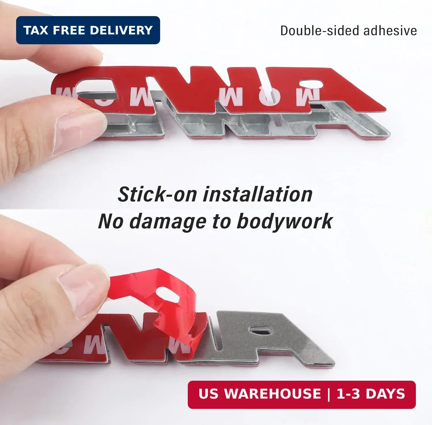 3D AWD Car Emblems and Badges with Adhesive,Premium Exterior Metal Stickers for gallery