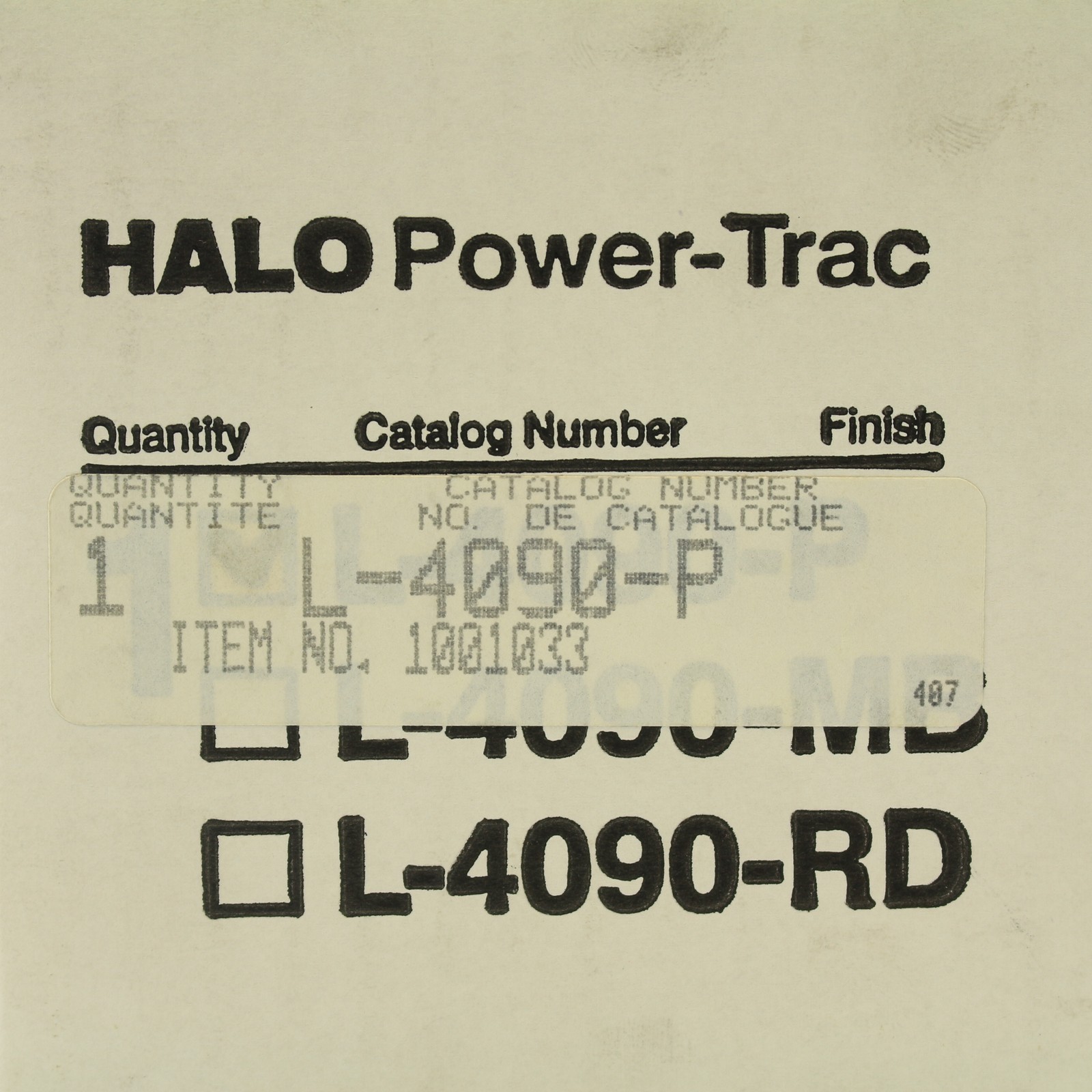 Cooper HALO White Track Light Metal Shade 3-1/2" Maximum Extension 50W L-4090-P gallery