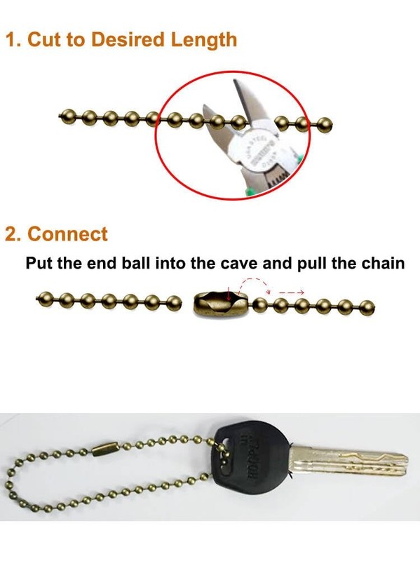 160-inch Ceiling Fan Pull Chain, Rustproof 3mm Chain Extension Bronze gallery