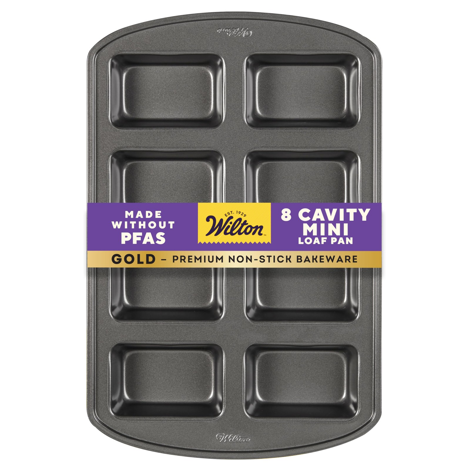 Wilton Gold Non-Stick Mini Loaf Pan, Stainless Steel Bakeware, Made without gallery