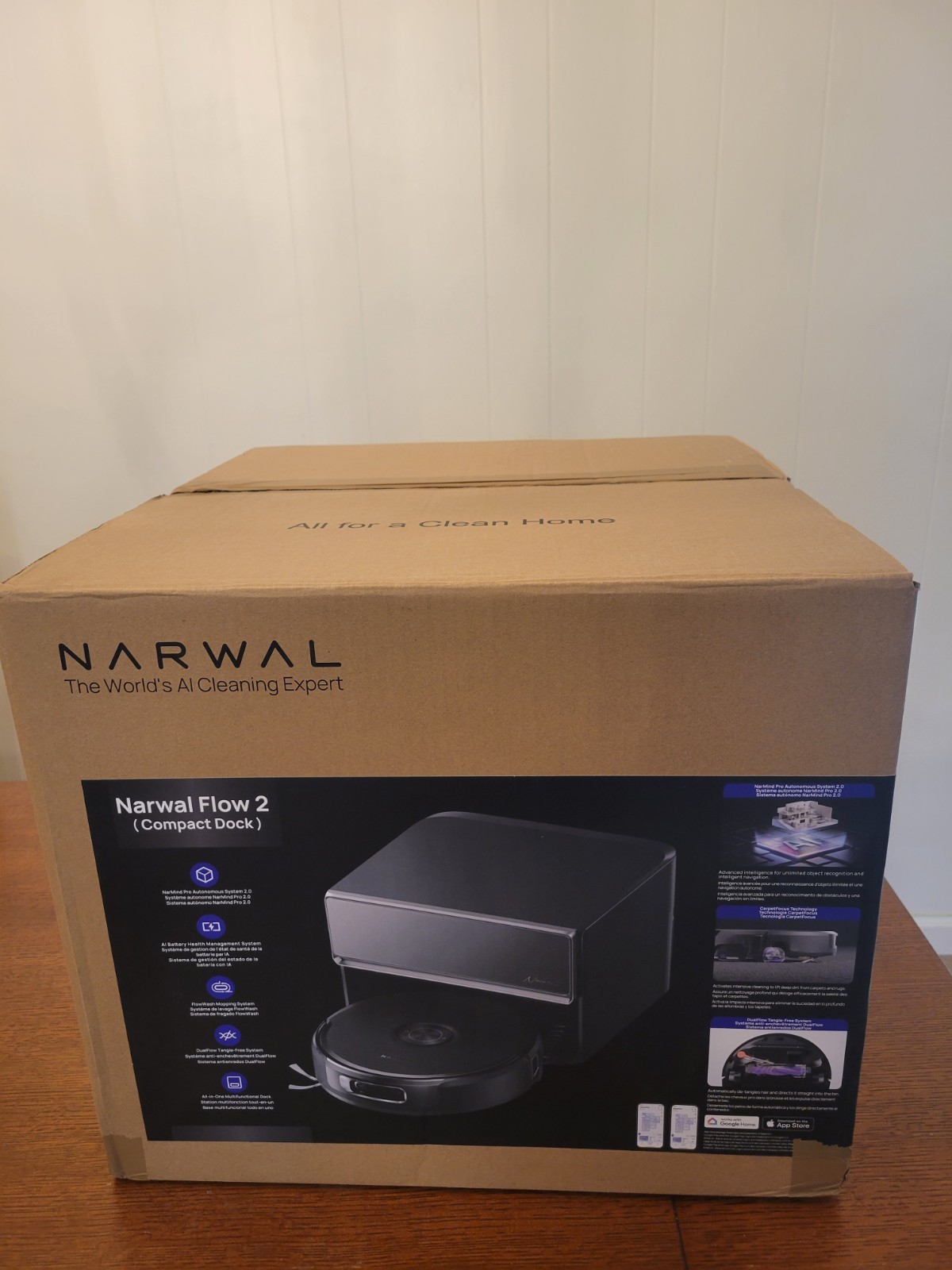 Narwal Flow 2 Robotic Vacuum & Mop Cleaner, Gray, Power Cord, Guide gallery