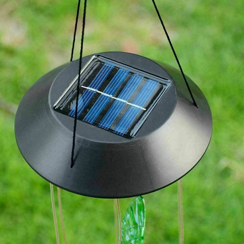 Color-Changing LED Solar Powered Hummingbird Wind Chime Lights Yard Garden Decor gallery