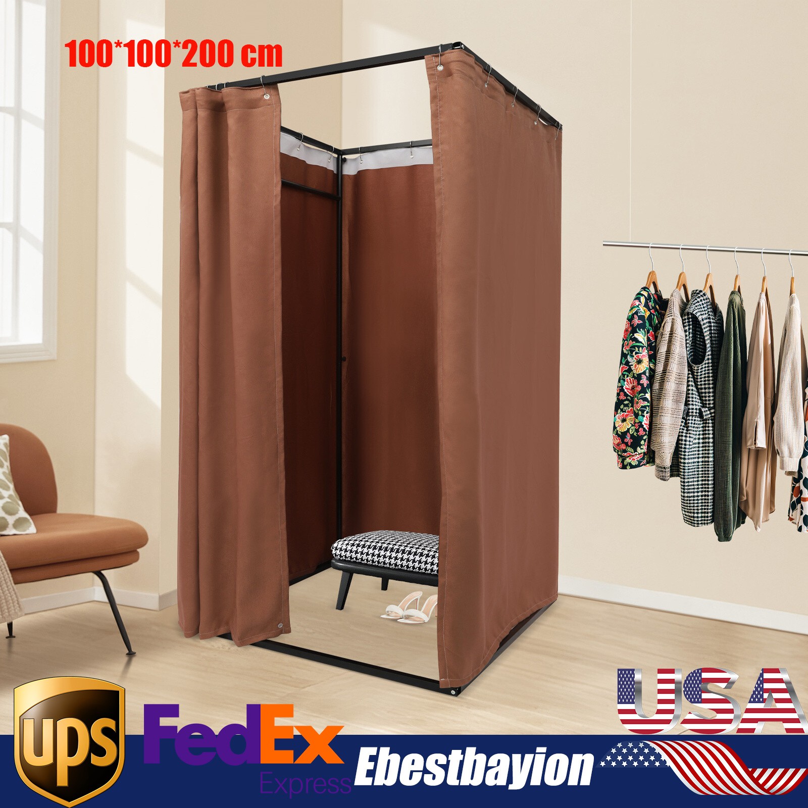 Portable Freestanding Dressing Room Detachable Clothing Store Fitting Room gallery