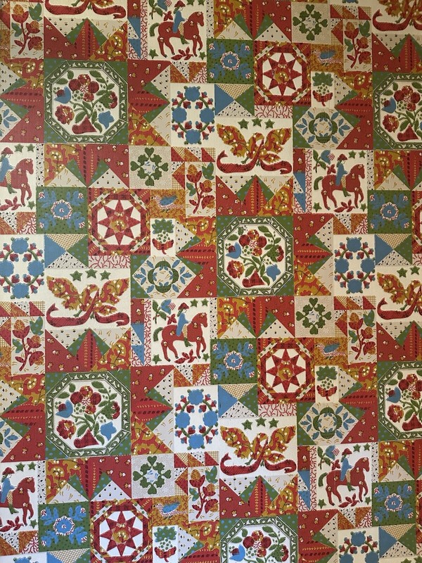 Red Green Blue Quilt Pattern Design Wallpaper/Wall Covering-Multiple Rolls gallery