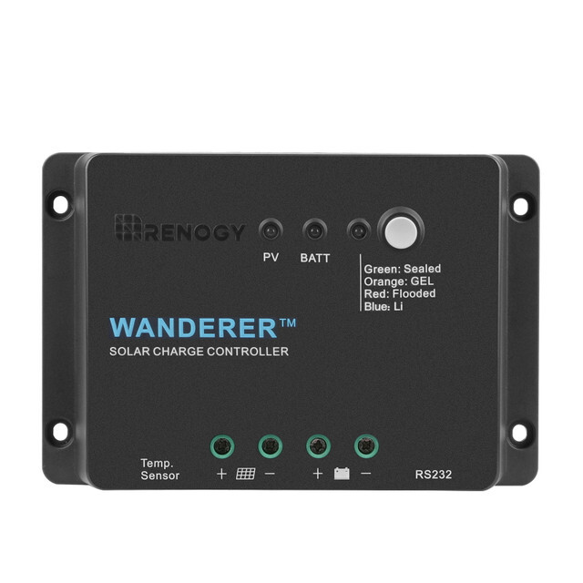 Renogy Wanderer Li 30A 12V PWM Negative Ground Solar Charge Controller Lithium gallery