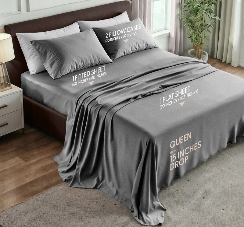 4 Piece Bed Sheet Set Hotel Luxury Microfiber Cooling Deep Pocket Wrinkle Free gallery