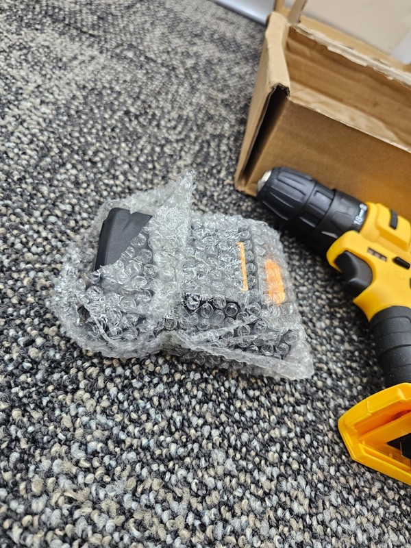 Power Tool Compact Cordless Drill With Battery And Charger, Black & Yellow gallery