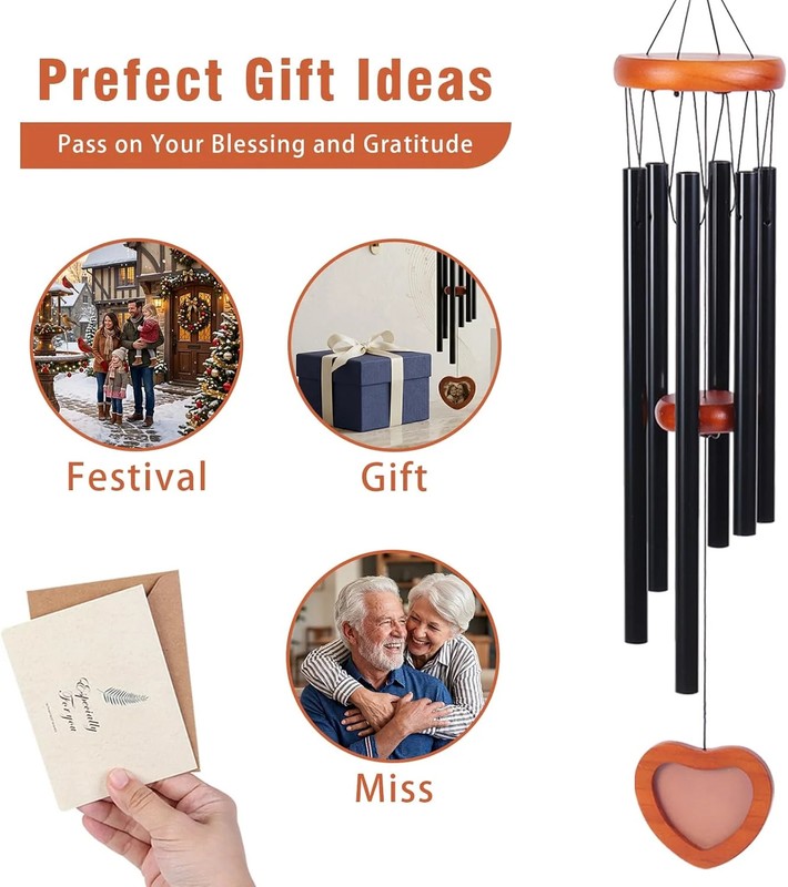 Large Wind Chime for Outside-Memory Gifts for Loss Loved One,Rust-Proof Aluminum gallery