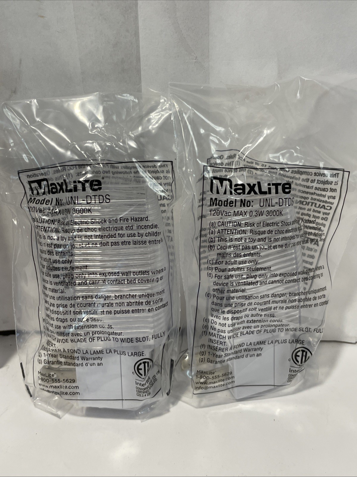 2 - MaxLite Plug in Night Light Dusk to Dawn, Auto Sensor White (Lot of 2) gallery