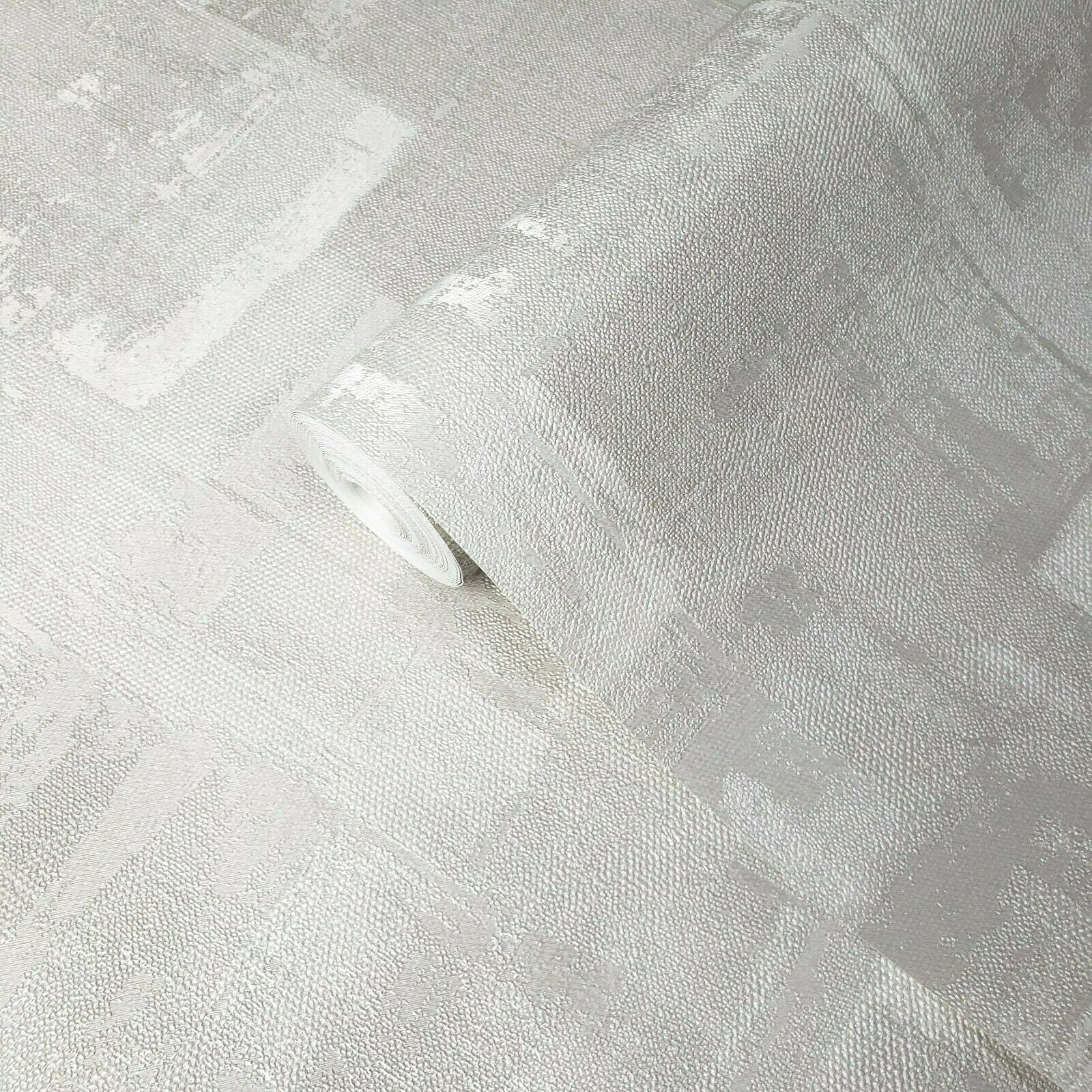Grayish tan off white metallic Rusted faux concrete plaster textured wallpaper gallery