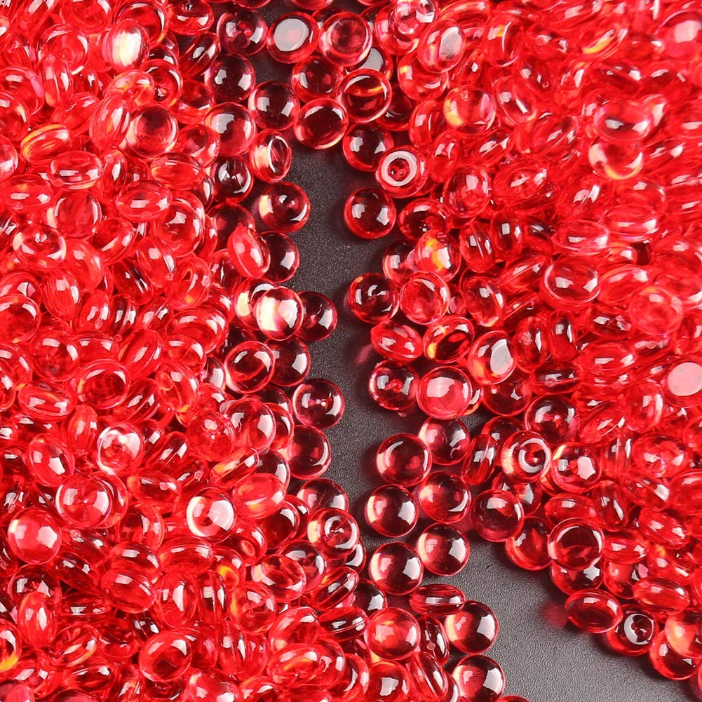 Acrylic Mini Flat Marbles 3500pcs 6mm Red Pebbles for Vase Filler Wedding Crafts gallery