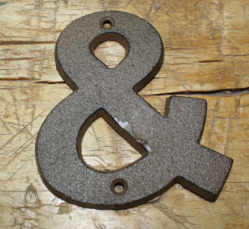 Cast Iron Industrial LETTER & Sign Rustic Brown AMPERSAND 4 3/4" tall gallery