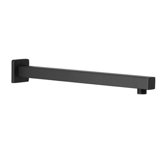 Straight Extended Shower Arm With Flange, Rain Shower Matte Black 14 Inches gallery