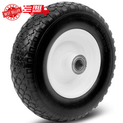 50502 12″ Flat Free Solid Polyurethane Replacement Tire With 1″ Bore Size With C