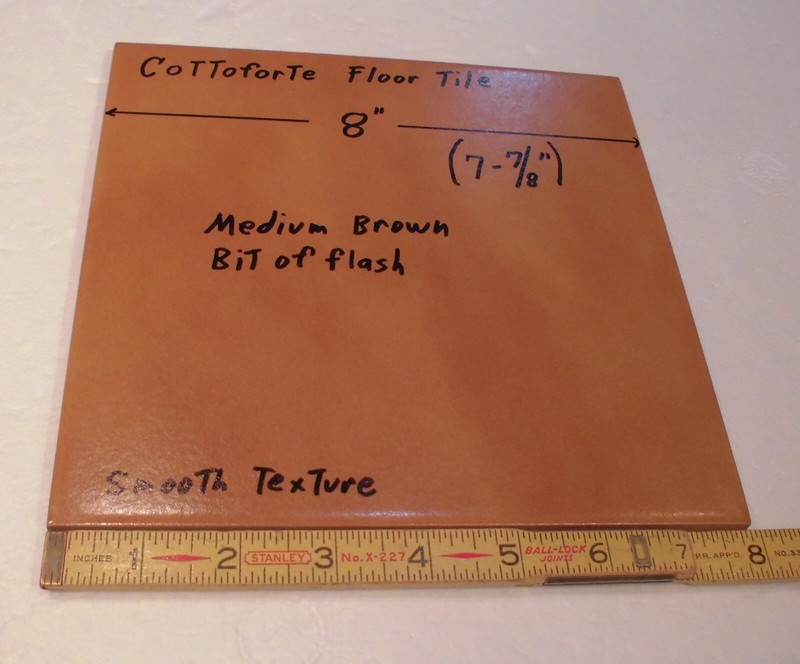 1 pc. Medium Brown Ceramic Floor Tile: 8" X 8" Smooth Surface + bit of flash gallery