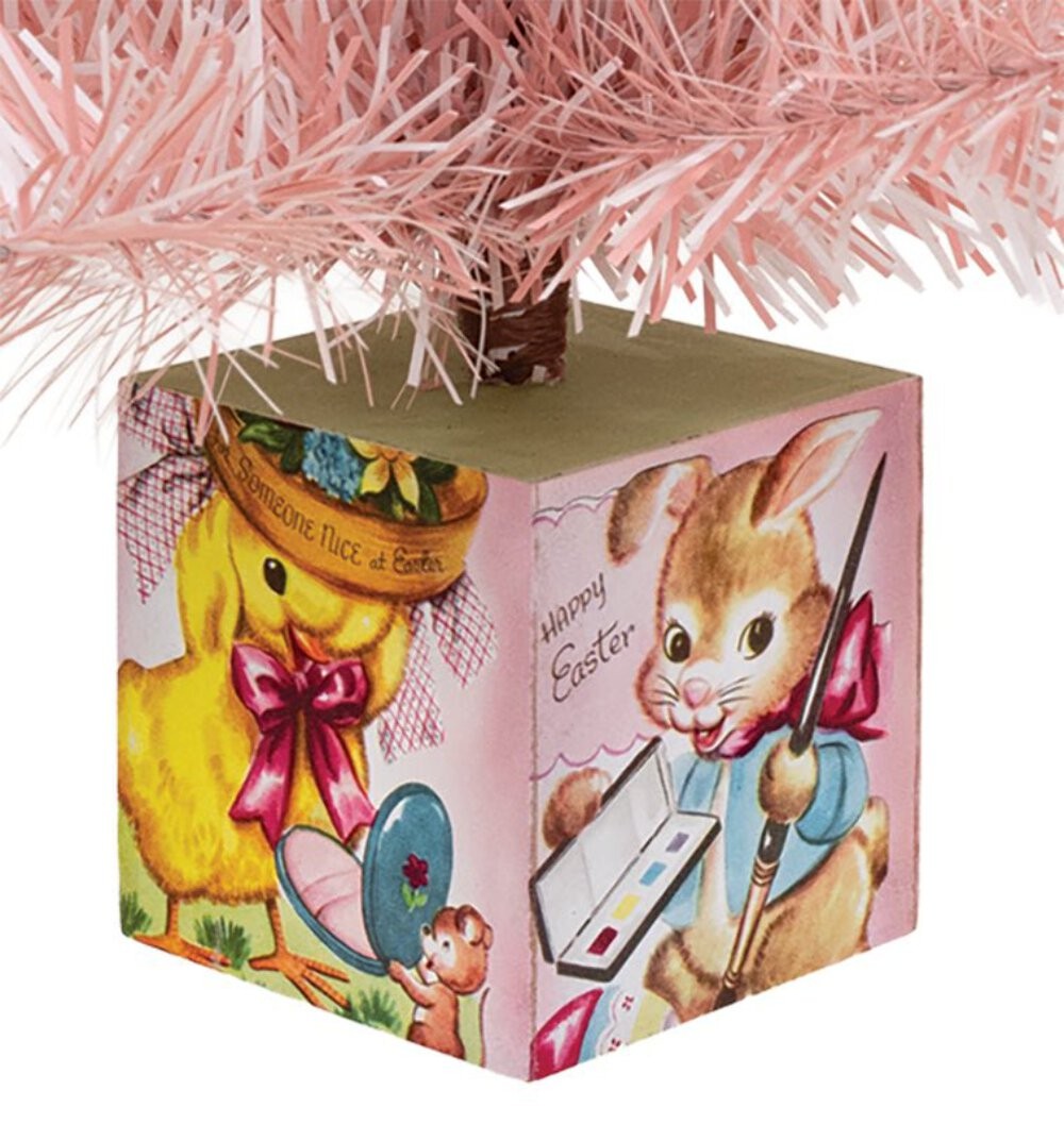 Primitive Retro Spring Easter Pink Easter Tree - 18.5" gallery