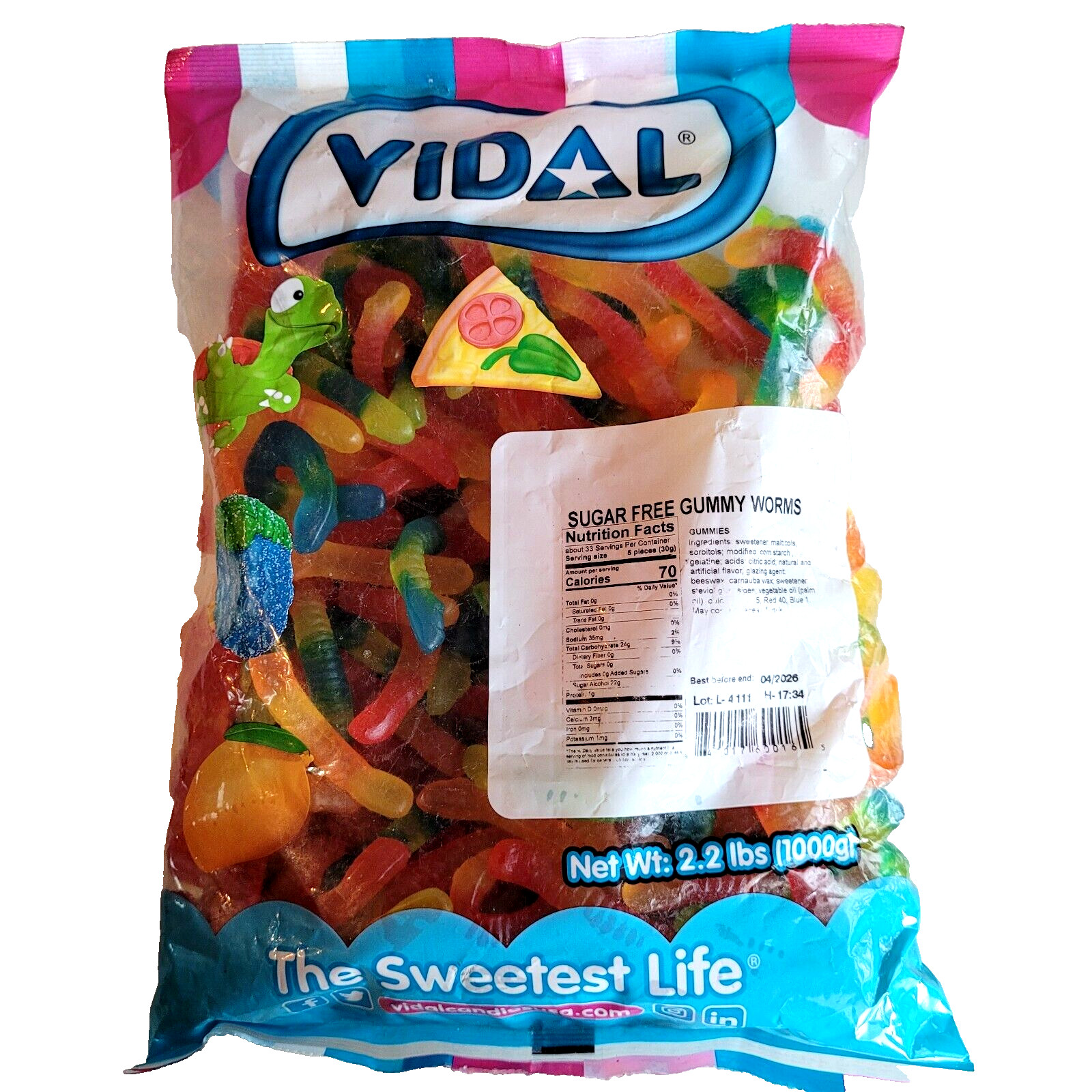 Sugar Free Gummy Worms Zero Sugar 2.2 lbs Bulk Diabetic Snack Candy 1 KG VIDAL gallery
