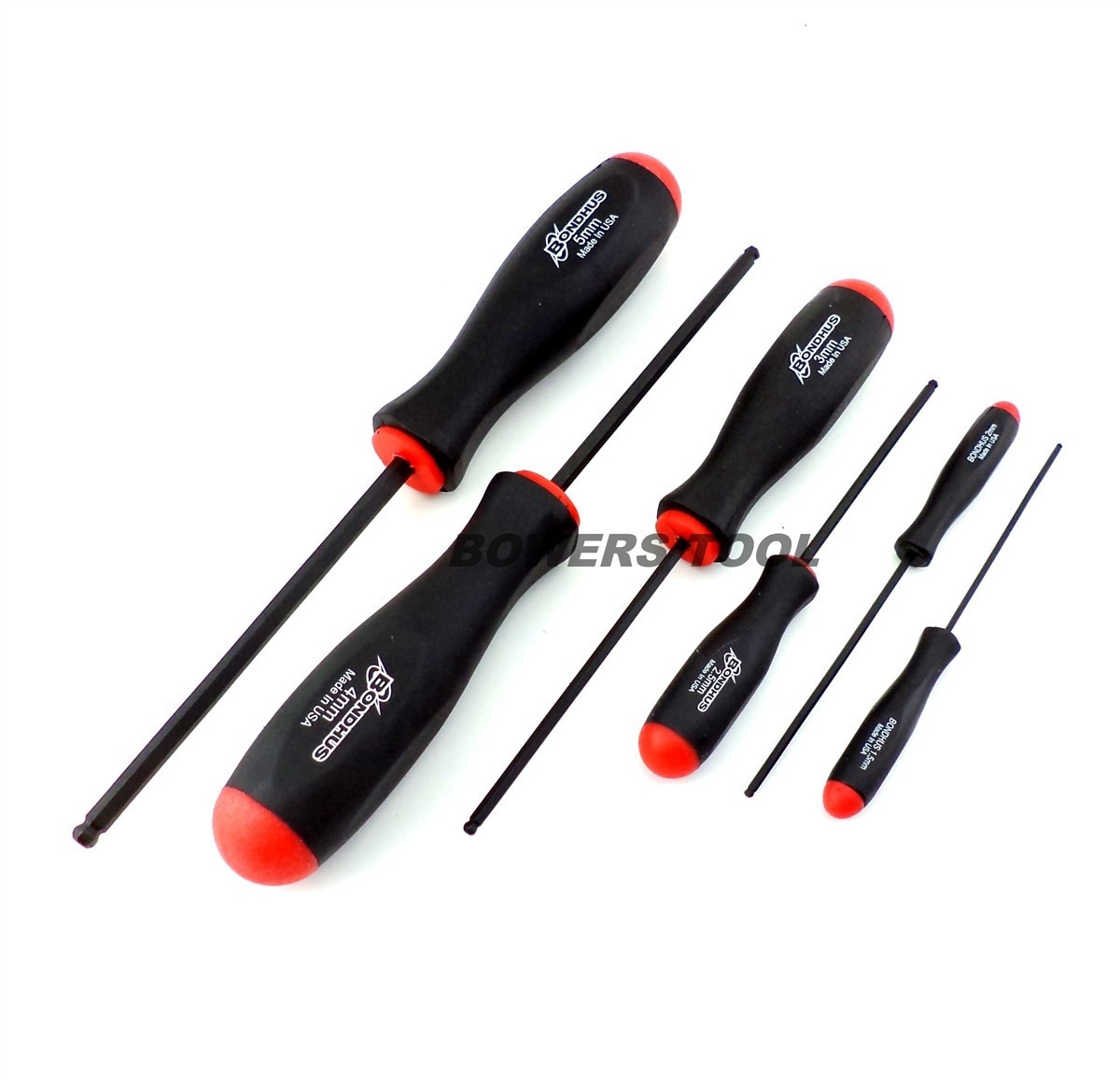 Bondhus 14pc Ball End Hex Screwdriver Set SAE .050-5/32” Metric 1.5-5mm USA gallery