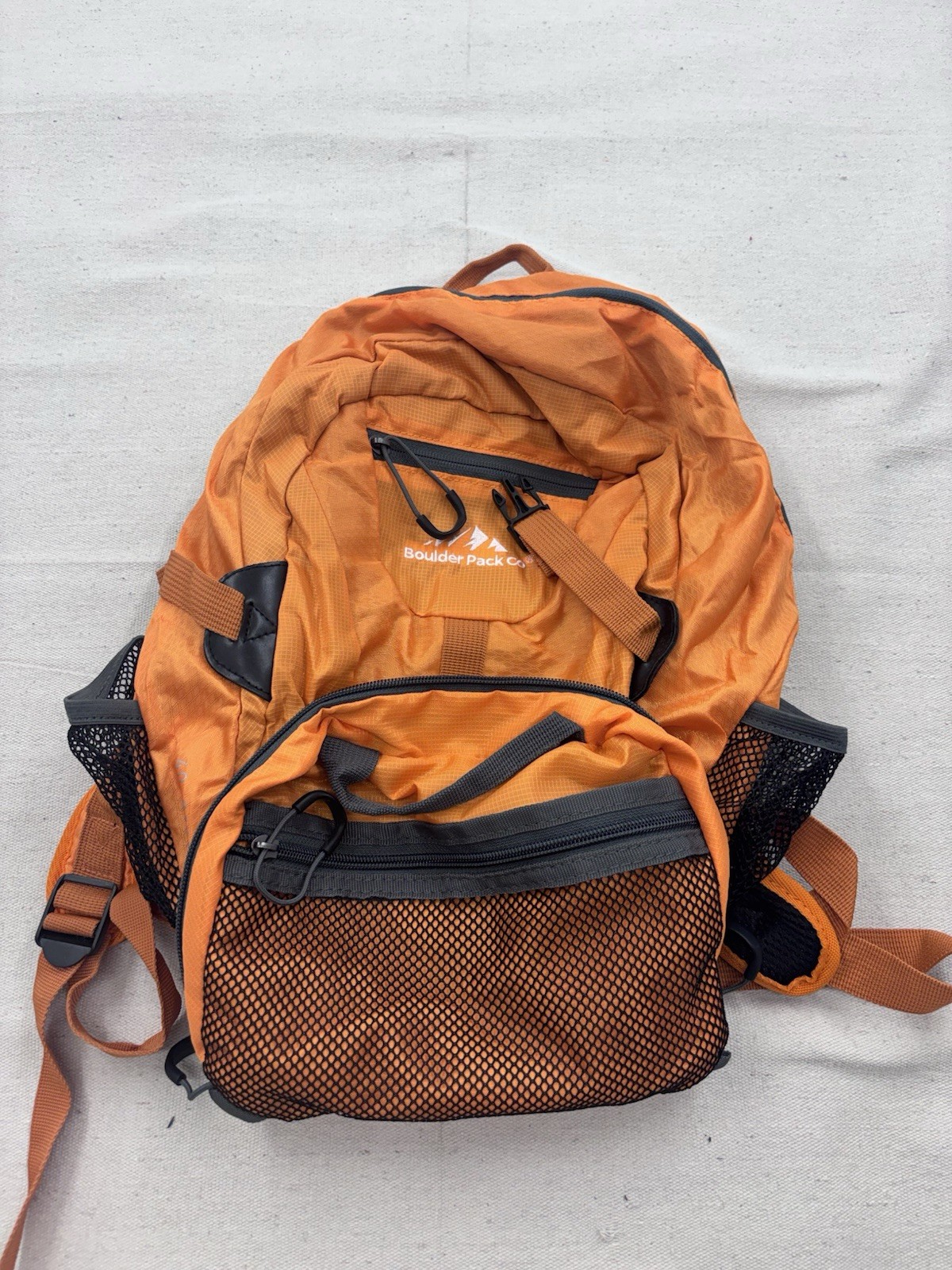 Boulder Pack Co. Folding Compact Backpack Orange Hiking Camping 2