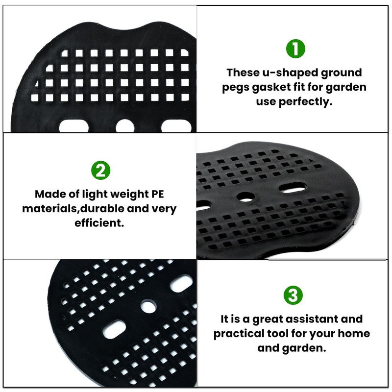200 Pcs Garden Staples Plastic Buffer Washer, Weed Barrier Fabric Yard Black gallery