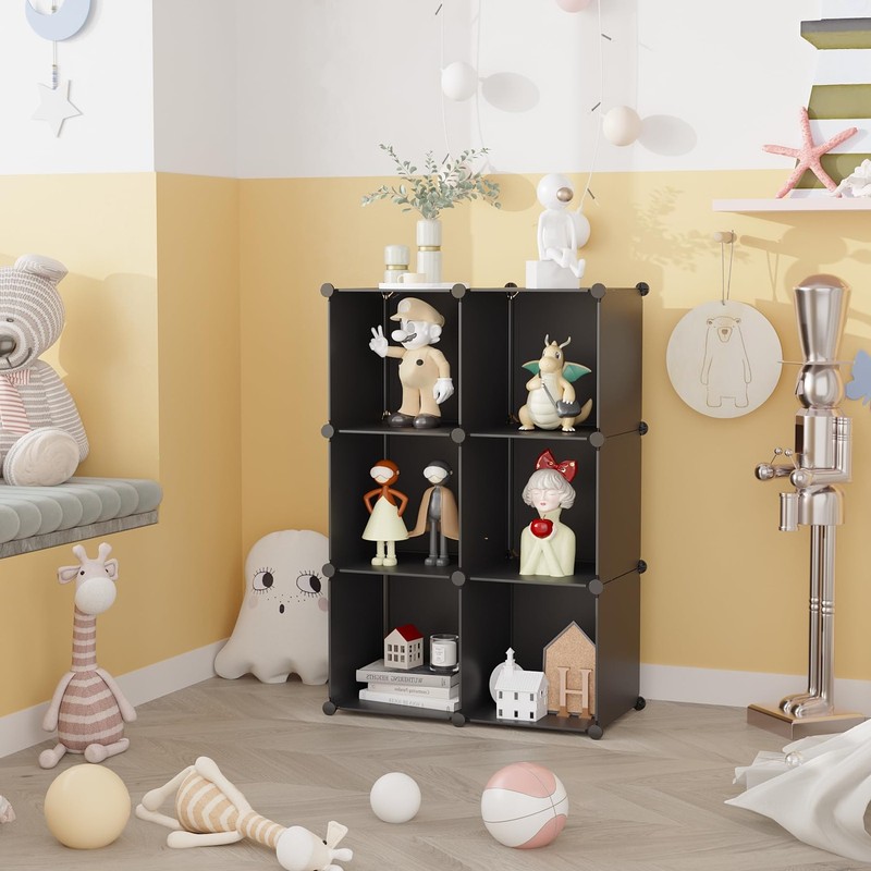 6-Cube Storage Organizer, Stackable Storage Cubes Shelves, Portable Bookshelf... gallery