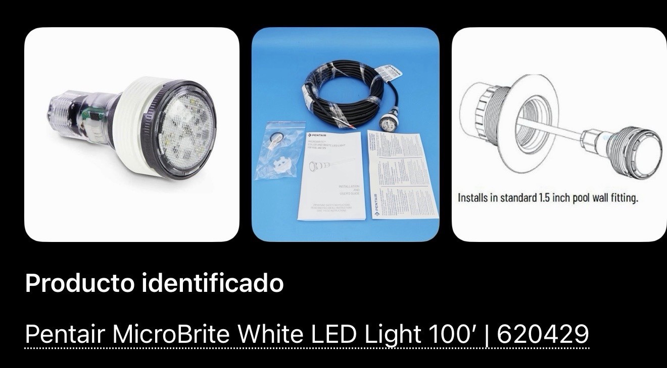 Pentair MicroBrite White LED Pool Light, 100 ft Cord - 620429 gallery
