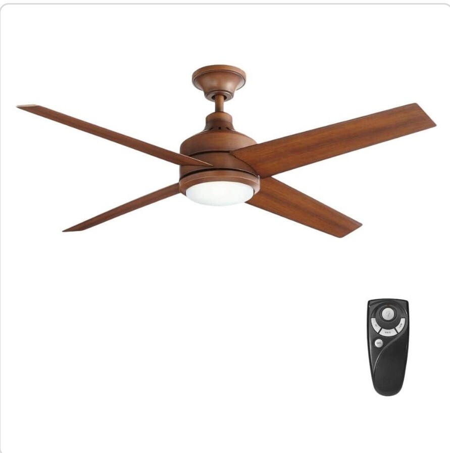 Home Decorators Collection Mercer 52 " LED Indoor Ceiling Fan - Distressed Koa gallery