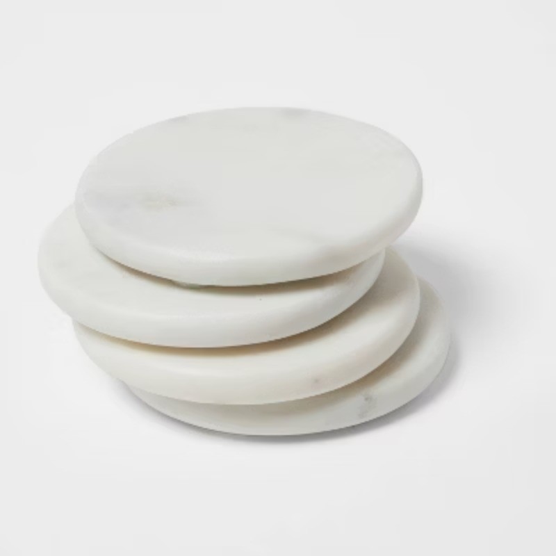 4pk Marble Coasters White gallery