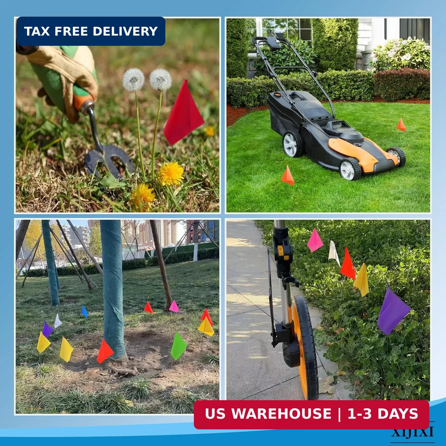 Marking Flags - 15 x 4 x 5 Inch Yard Flags for Lawn, Landscape, Survey, Sprinkle gallery