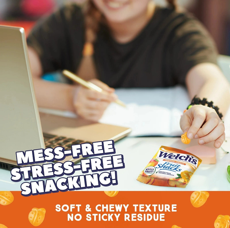 Welch’s Fruit Snacks Mango-Peach – Soft Fruit Snacks, 0.8 oz Each, 22-Count Pack gallery